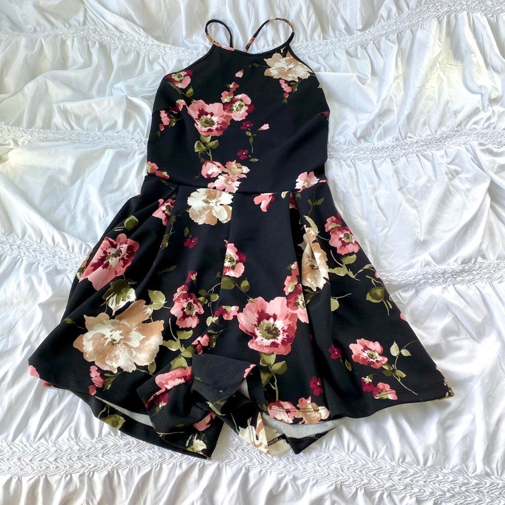 Floral Open Back Romper